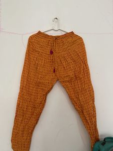 Orange Printed Ethnic Pants