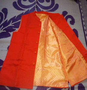 Men's Orange Nehru Jacket