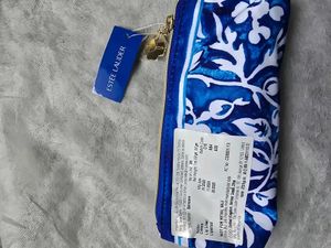 Estee Lauder Pouch - Blue Floral Print