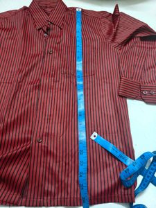 Red &amp; Black Striped Men's Shirt