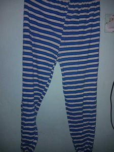 Blue & White Striped Pajama Pants