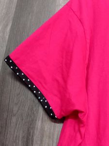 Comfy Pink &amp; Black Polka Dot Nightsuit cord set