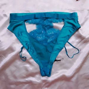 Teal Lace Cutout Panties