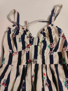 Striped Floral Mini Smocked Sun Dress