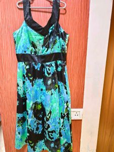 Vibrant Abstract Print Midi Dress