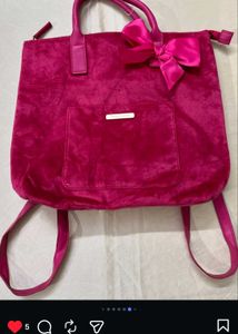 juicy couture Hot Pink Velvet Bow Tote Bag