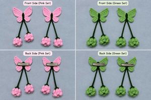 🦋 Handmade Crochet Butterfly Hair Clips – Pink &amp;