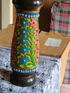 Colorful Wooden Floral Vase new unused