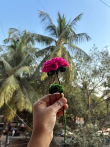 Handmade Crocheted Pink Rose