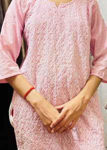 Beautiful Pink Chikankari Kurta