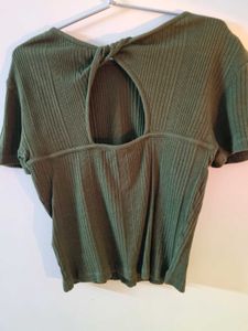 Only Green Back Knot Top