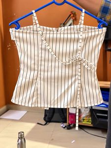 Chic Striped Corset Top