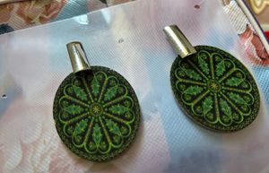 Unique Oval Patterned Drop Earrings