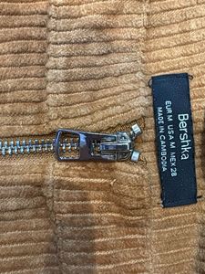 Bershka Corduroy Mini Skirt with Zipper