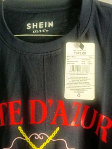SHEIN "Cote D'Azur" Lobster Graphic T-Shirt