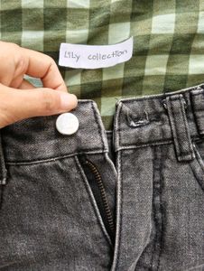 Distressed Grey Denim Shorts