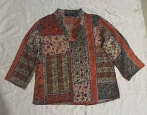 Boho Patchwork Print Top