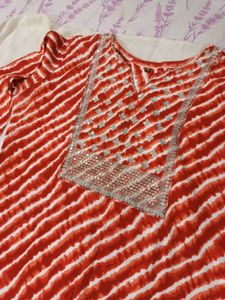 Rayon Leheriya Kurti with Sequins work