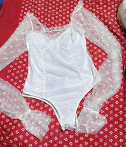White Polka Dot Bodysuit