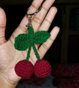 Handmade Cherry Keychain