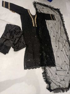 Elegant Black Kurta Set with Dupatta