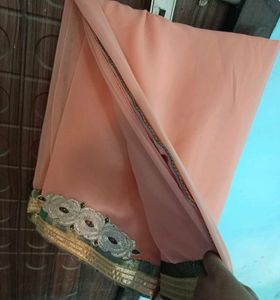 Peach Embellished Saree
