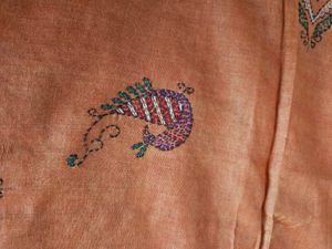 Kantha work pure silk saree