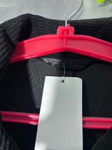 SHEIN Black Corduroy Button-Up Jacket