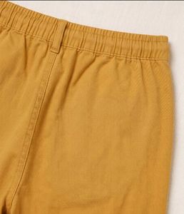 Yellow Cargo Pants with Eyelet Detail