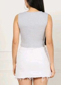 Grey Heart Print Tank Top