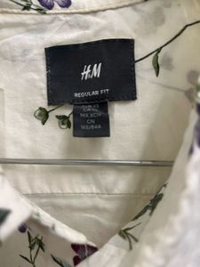 H&M Men's Regular Fit Floral Shirt