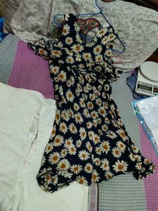 Daisy Dress &amp; White Jeans