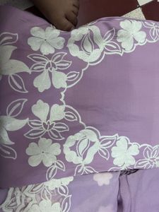 Purple Embroidered Dress Material (Unstitched)