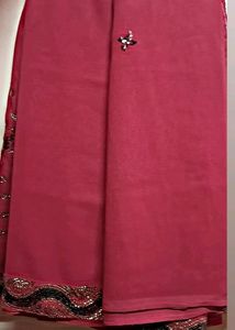 Vibrant Pink Sequined Saree