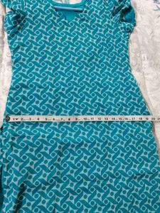 Blue Geometric Print Casual Dress