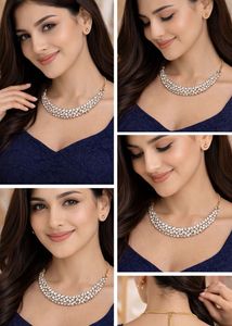Artificial Diamond Sparkling Crystal Statement Nec