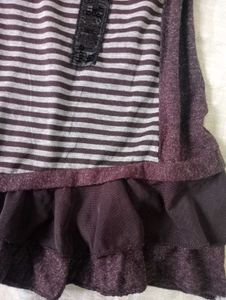 Striped Ruffled Hem Top