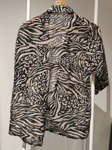 Sheer Animal Print Kimono Top