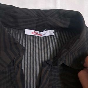 Y2k Vintage 2000s Office Siren Pleated Sheer Top