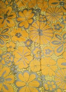 Yellow Floral Lace A-Line Skirt