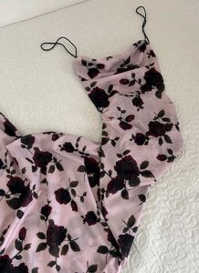 Elegant Pink Floral Slip Dress