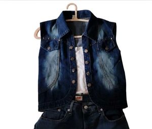 Denim Vest with Studs