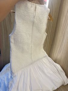 NEW ZARA Chic White Textured Sleeveless Dress