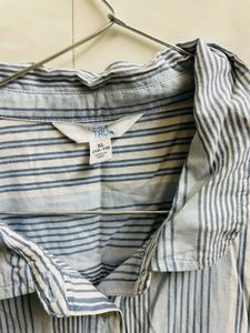 Blue Striped Tiered Tunic dress
