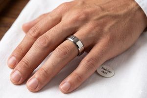 Unisex Silver Toned Band Ring