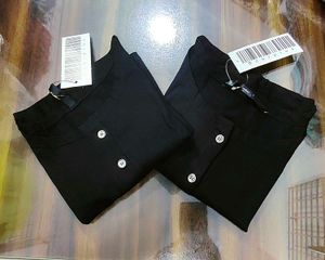 L &amp; XL size Black Button-Up Cropped Top