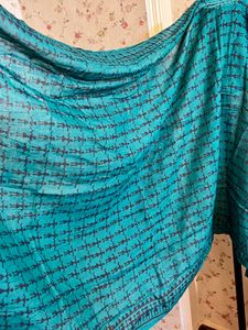 Beautiful Teal &amp; Black Tribal Print Stoll