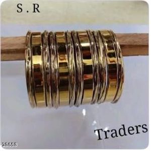 Elegant Gold Tone Bangle Set