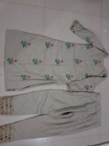Embroidered Kurta and Pants Set