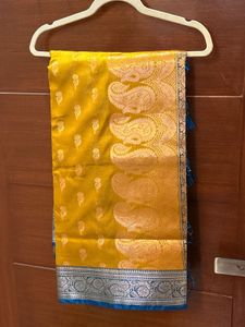 Vibrant Yellow Silk Saree